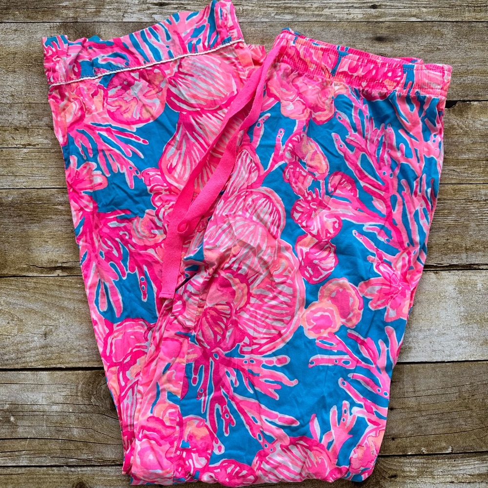 Lilly Pulitzer Pink and Blue Pajama Pants